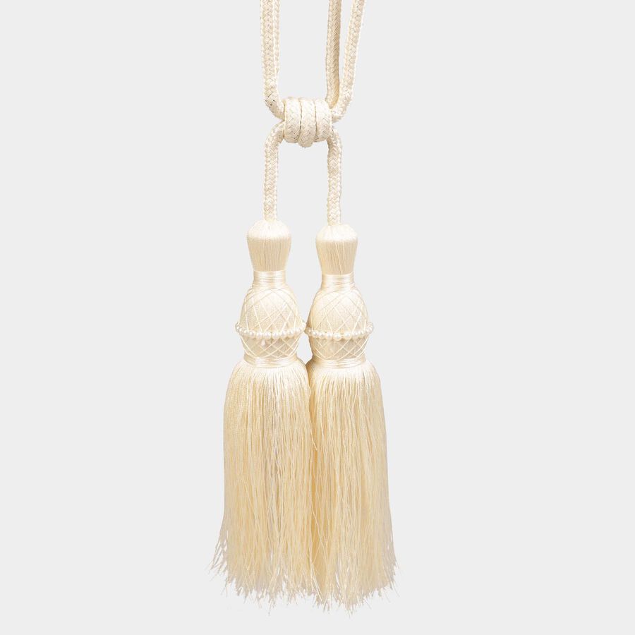 Cream Microfiber Tieback Rope, , large image number null