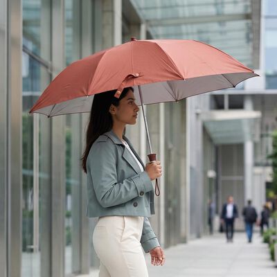 Brown Polyester Mens Umbrella