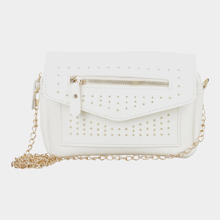 Women's Polyurethane Envelope/Zipper Sling Bag, , large image number null