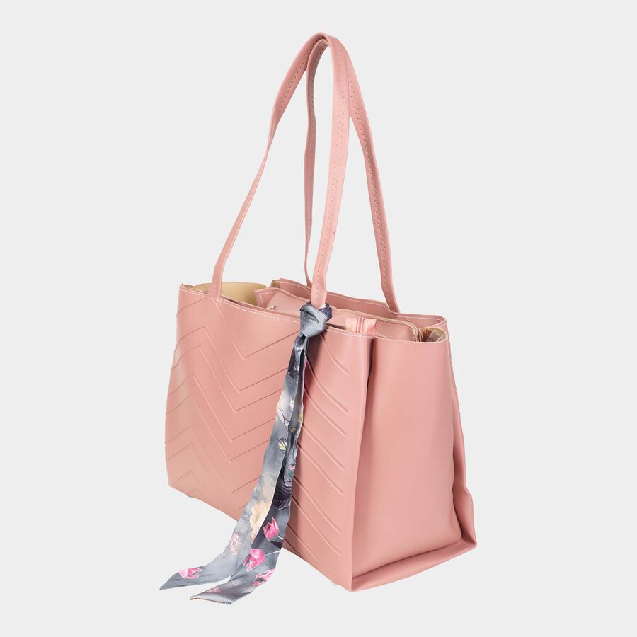 Women's Polyurethane Tote Bag, Textured, Medium Size, , large image number null
