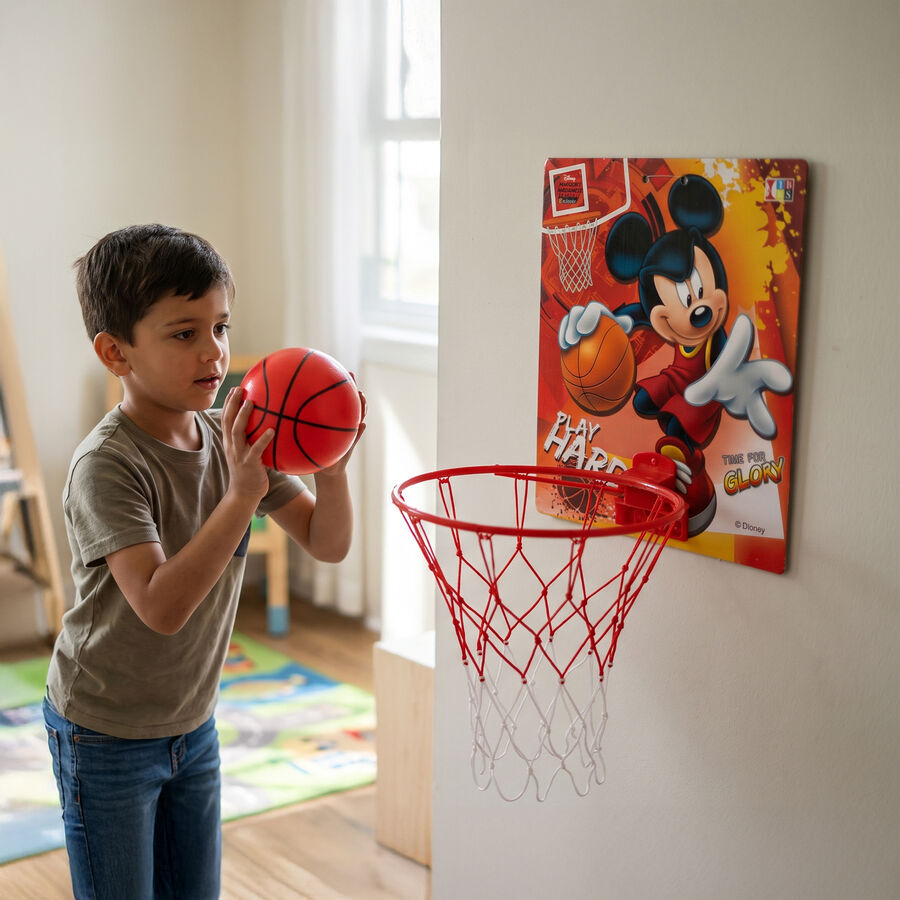 Kid's Disney Mickey Mouse Basketball Hoop with Ball, , large