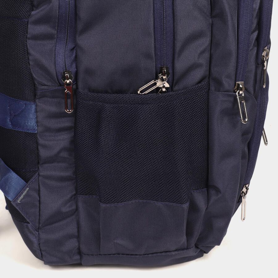 Dark Blue Polyester Backpack with Laptop Compartment and USB Port, , large image number null