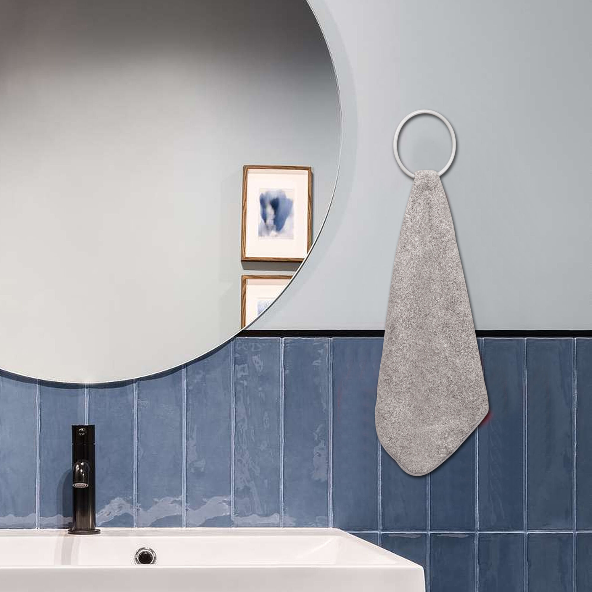 Home Beautiful                         Grey Polyester Washbasin Towel