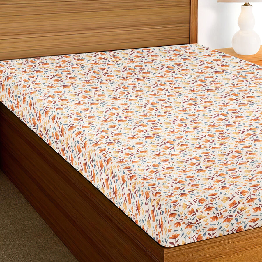 Orange Microfiber Single Bedsheet, , large image number null