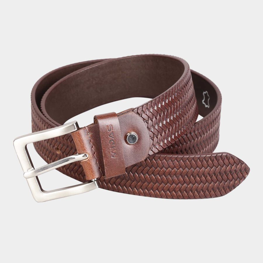 Men's Polyurethane Casual Belt, Size 32, Textured, , large image number null