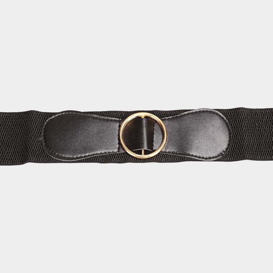 Women's Black Polyurethane Belt, , large