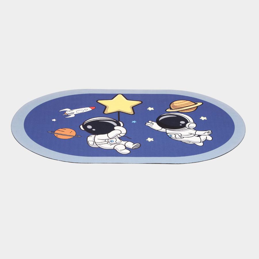 Anti-Skid Blue Polyester Bath Mat, , large