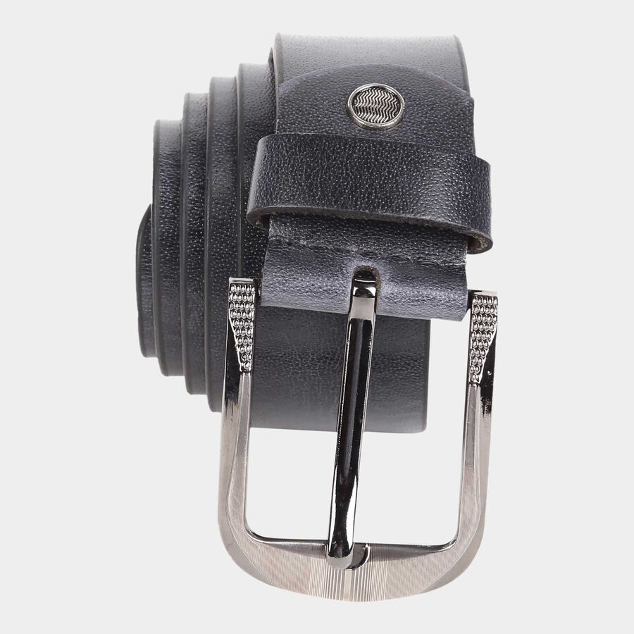 Men's Black Leather Casual Belt, , large image number null