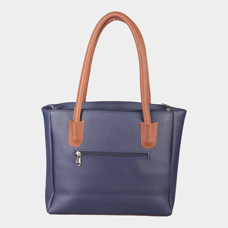 Women's Blue Polyurethane Tote Bag, , large image number null