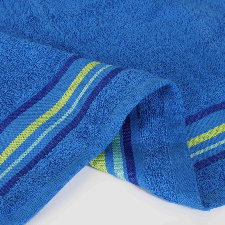 370 GSM Blue Cotton Bath Towel, , large image number null