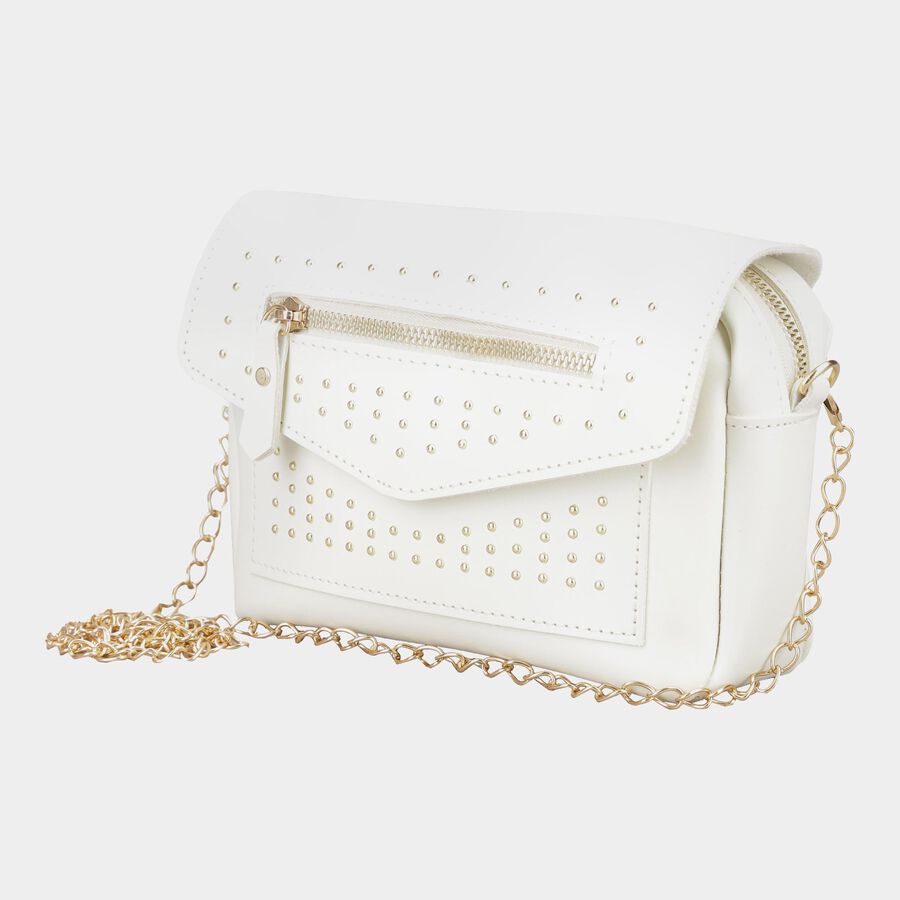Women's Polyurethane Envelope/Zipper Sling Bag, , large image number null