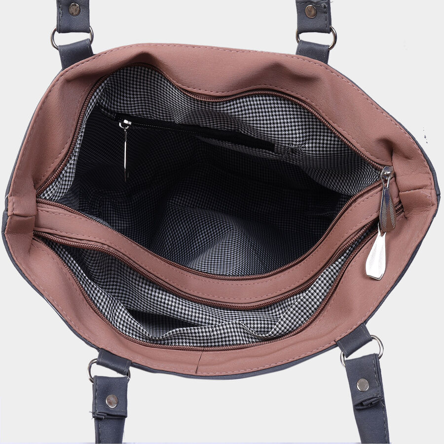 Women's Peach Polyurethane Tote Bag, , large image number null