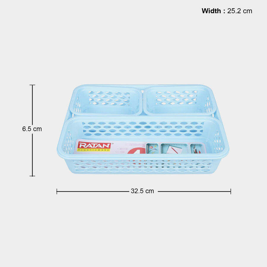 Blue Plastic Basket, , large image number null