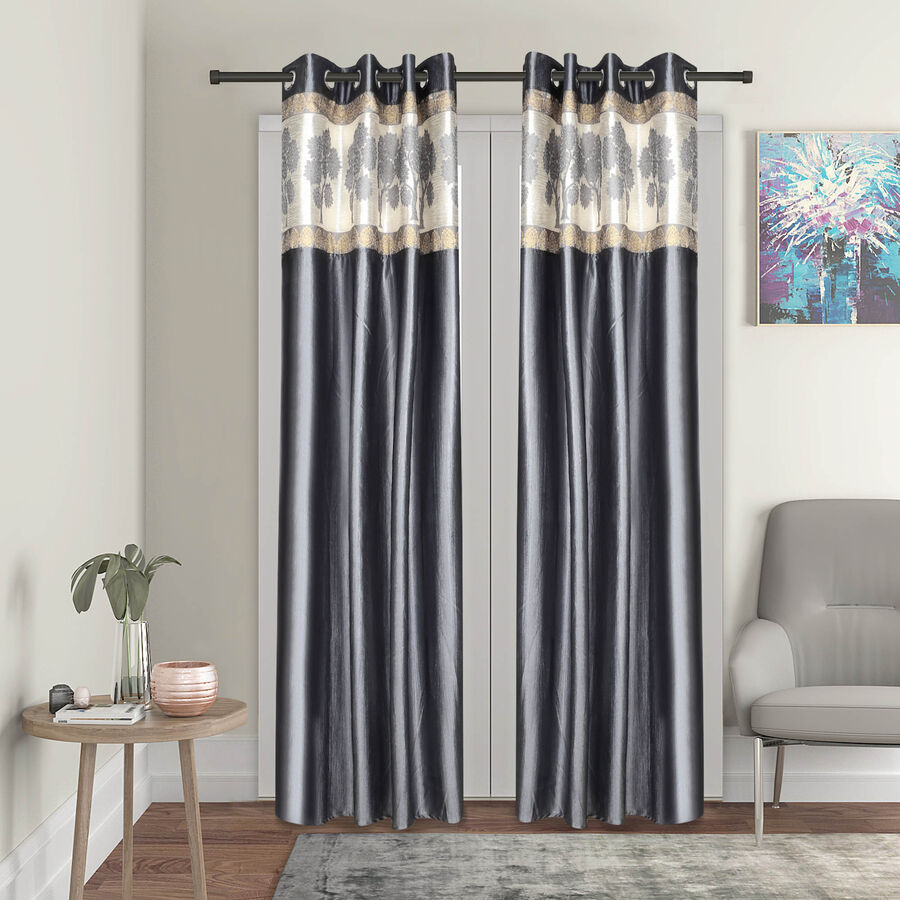 7ft. Grey Microfiber Door Curtain, , large image number null