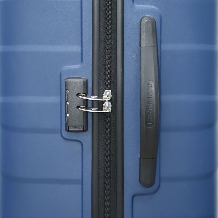 4-Wheel Dark Blue PVC Matee Hard Case Trolley, Large, , large image number null