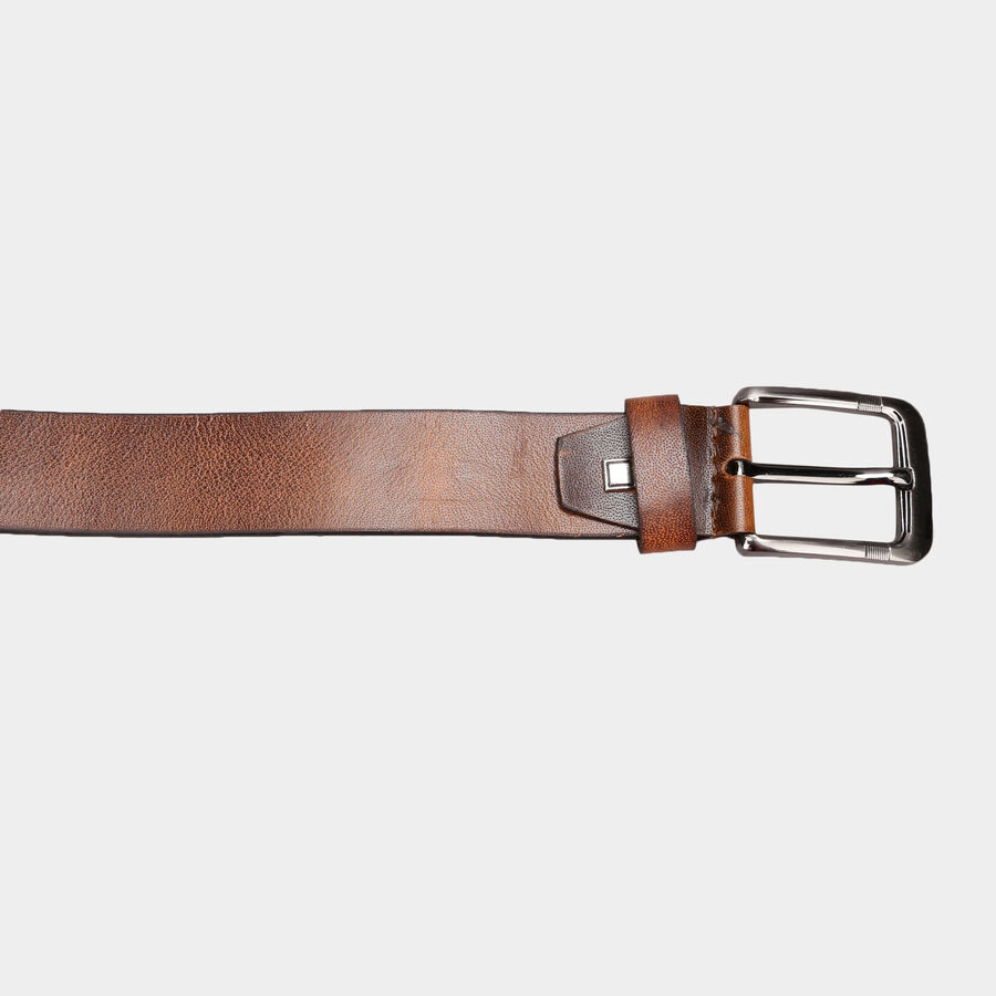 Men's Leather Casual Belt, Size 40, Smooth/Plain, , large image number null