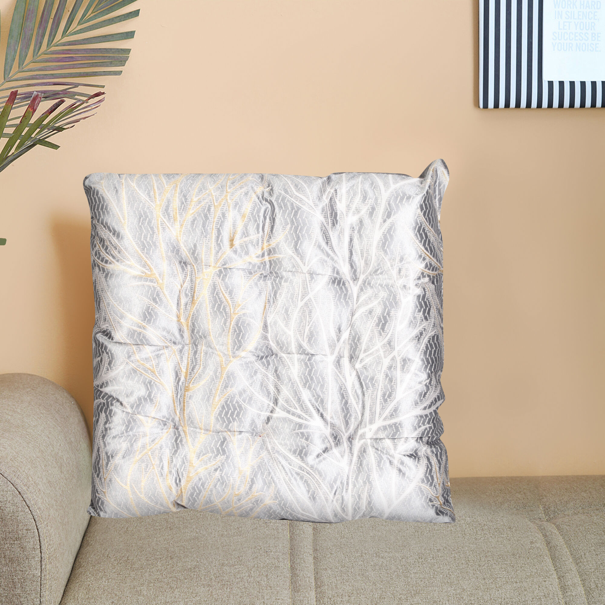 Home Beautiful                         Grey Polyester Cushion