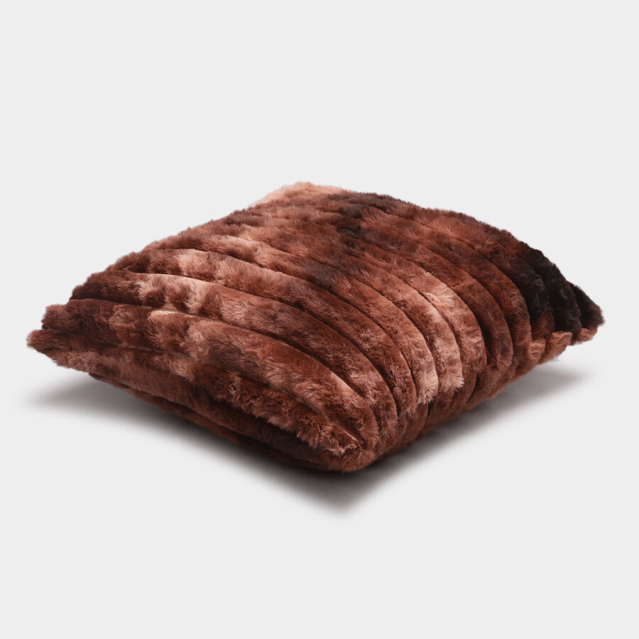 Brown Textured Decorative Cushion, , large