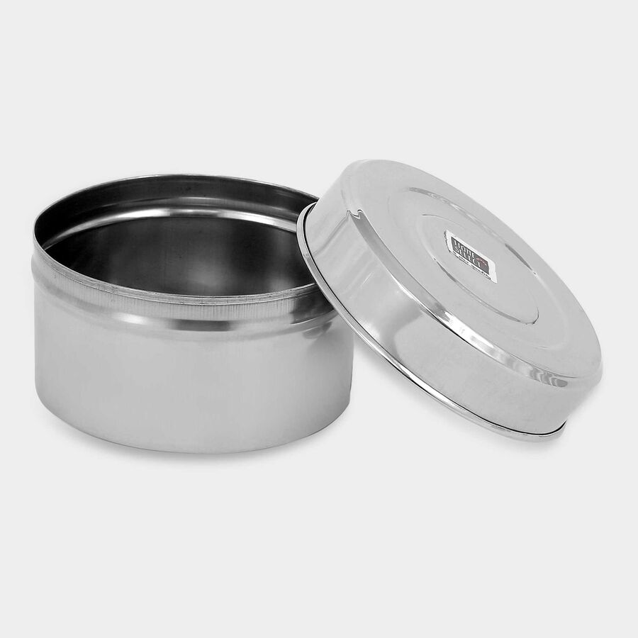 Stainless Steel Round Container (Poori Dabba) - 250ml, , large image number null