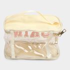 Women's Beige Polyurethane Makeup Bag, , small image number null