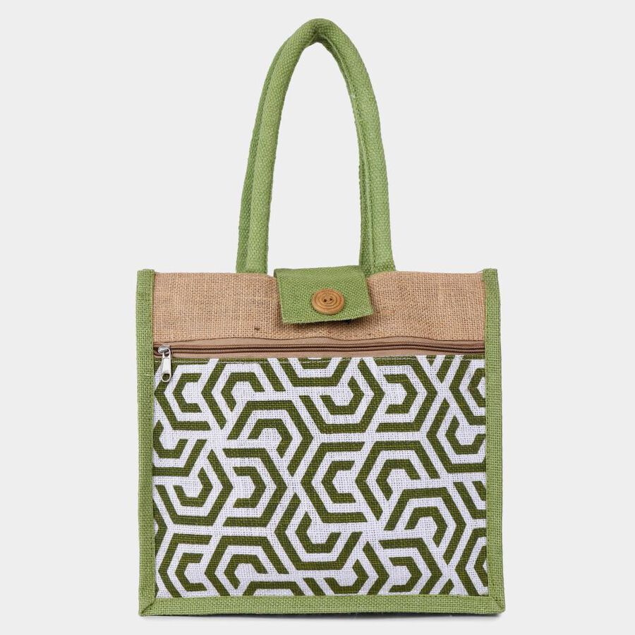 Jute Jute Lunch Bag, Light Green, , large image number null