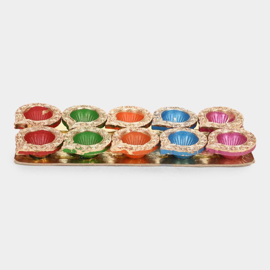 Clay Diya Set of 10, , large image number null