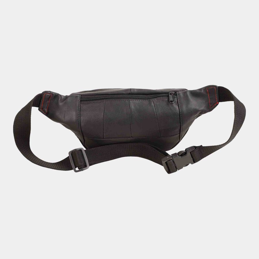 Men's Black Leather Waist Bag, , large image number null