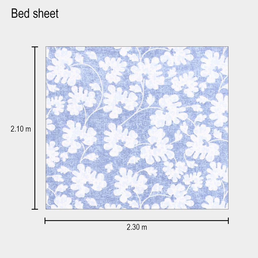 104 TC Cotton Blend Double Bedsheet with 2 Pillow Covers, , large image number null