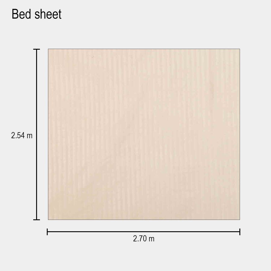 Beige Microfiber Double Bedsheet with Pillow Cover, , large