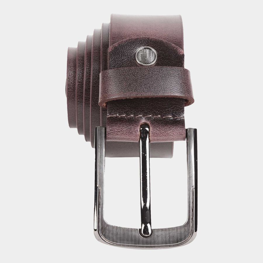 Men's Brown Leather Casual Belt, , large image number null