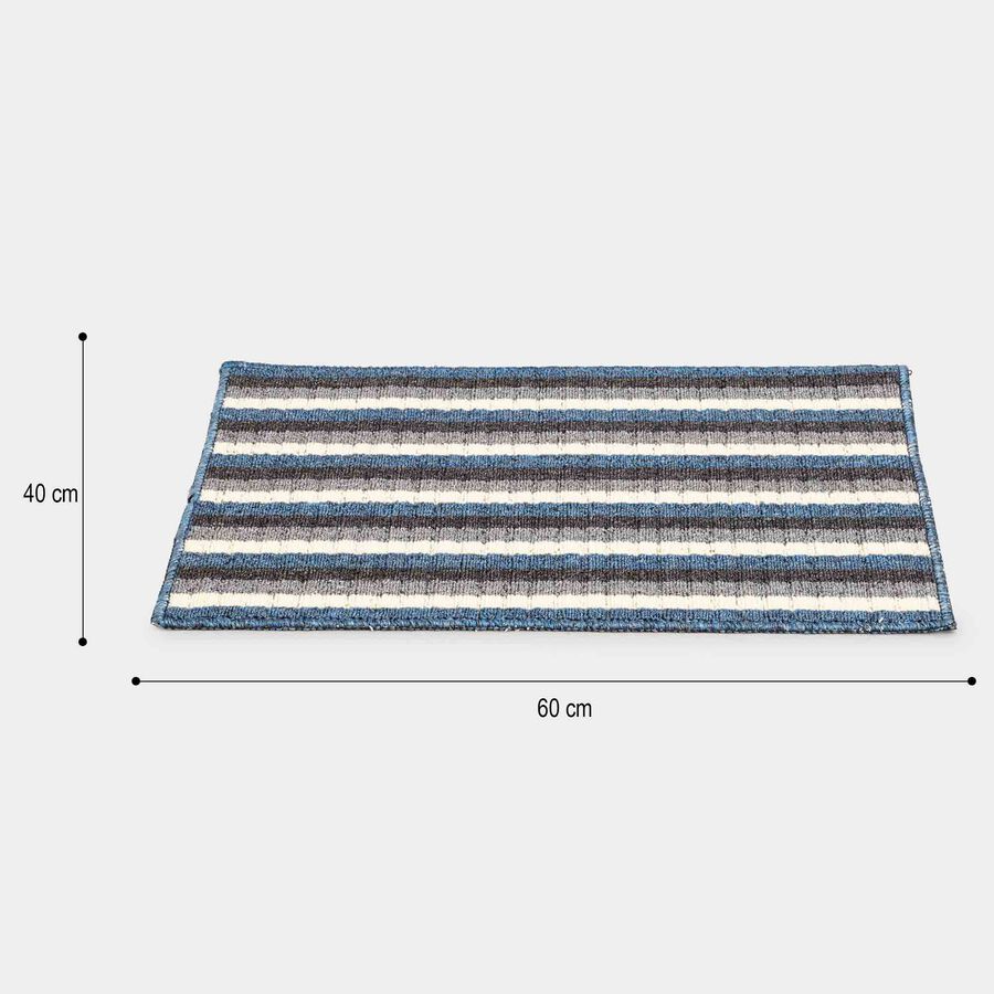 Anti-Skid Blue Polyester Door Mat, , large image number null