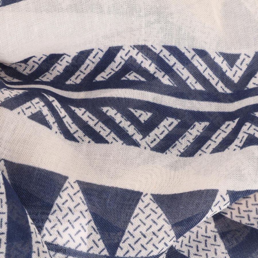 Women's Blue Viscose Scarf, , large image number null