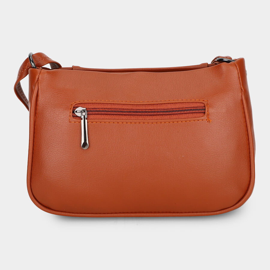 Women's Tan Polyurethane Handbag , , large