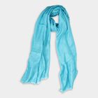 Women's Teal Blue Polyester Scarf, , small image number null