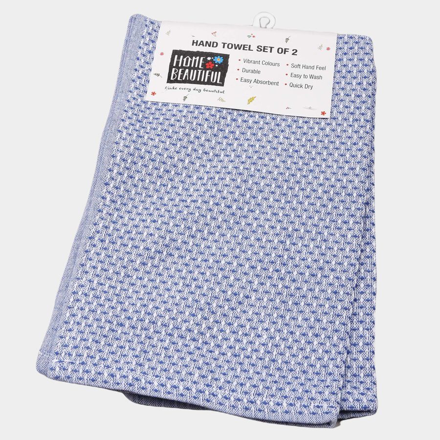 530 GSM Blue Cotton Hand Towel, , large image number null