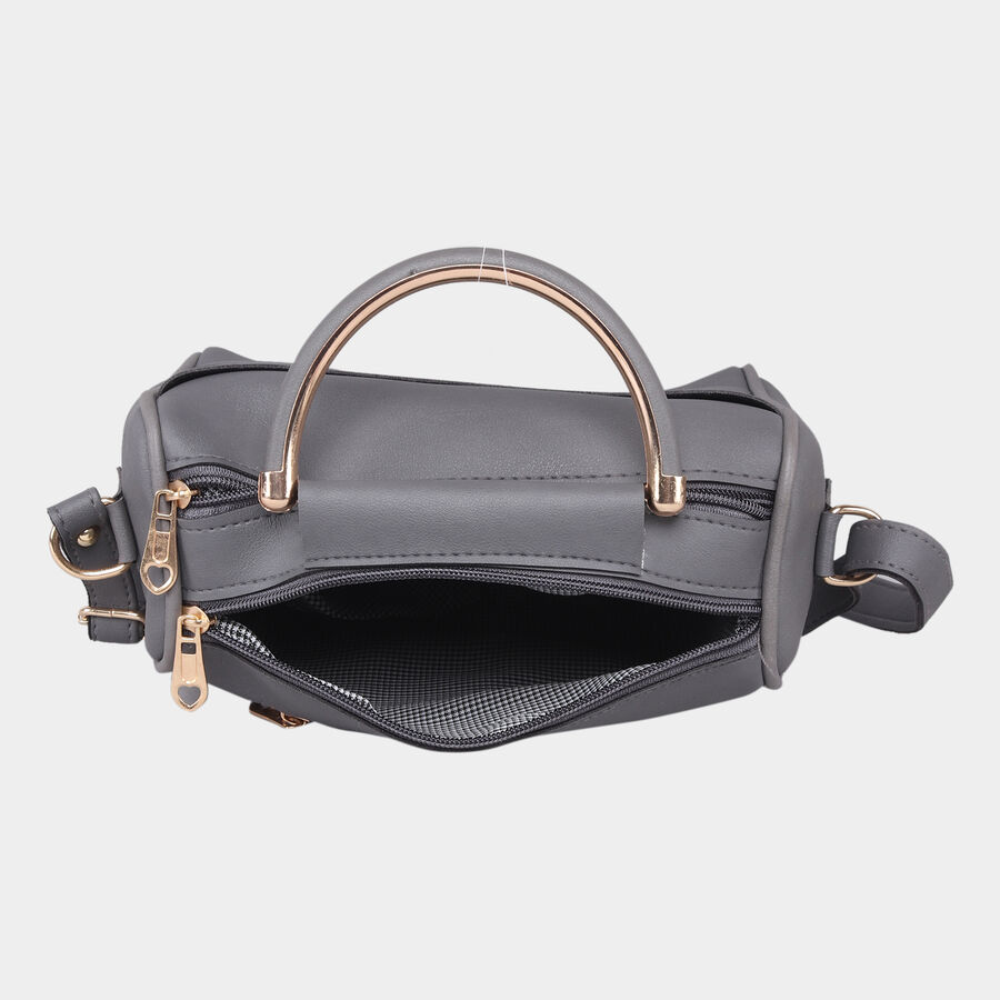 Women Plain Grey Sling Bag, , large image number null