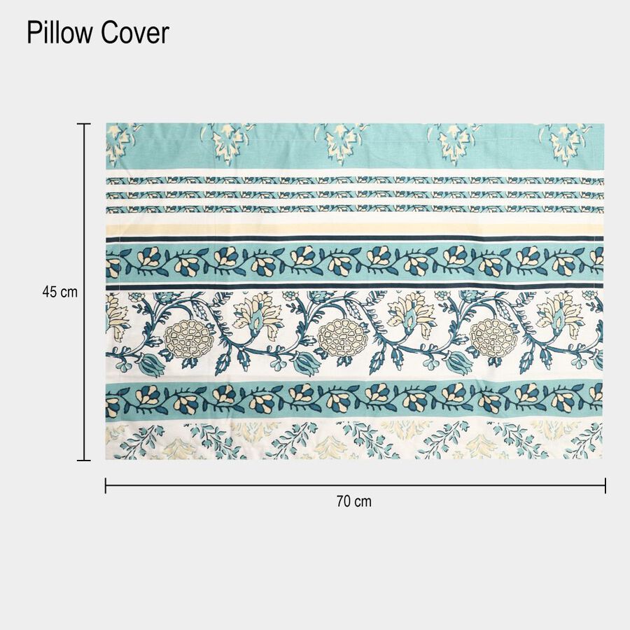 Grey Cotton Double Bedsheet with Pillow Cover, , large