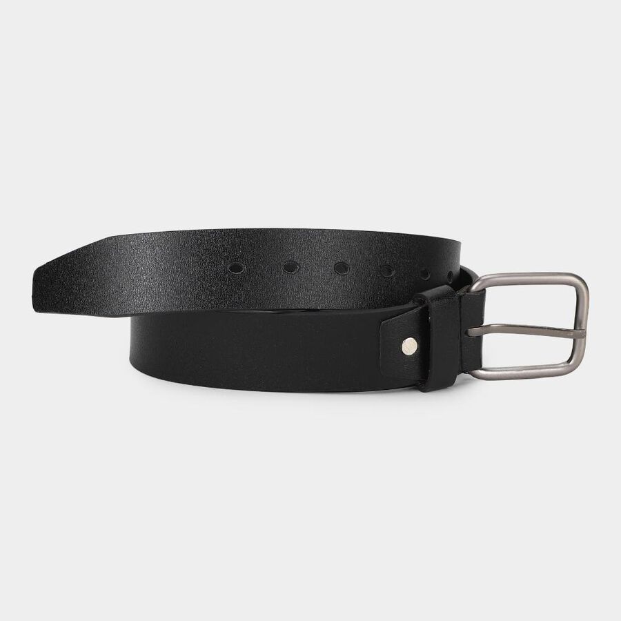 Men's Black PU Belt, , large