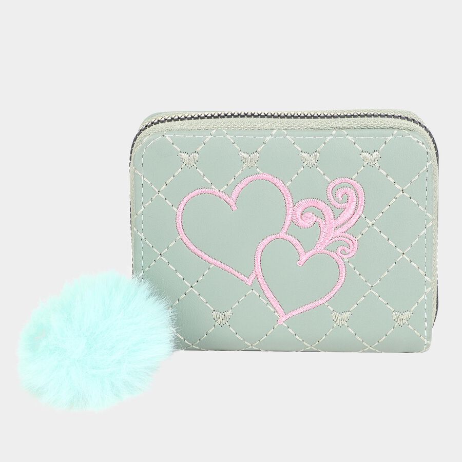 Women's Green Polyurethane Clutch Bag, , large