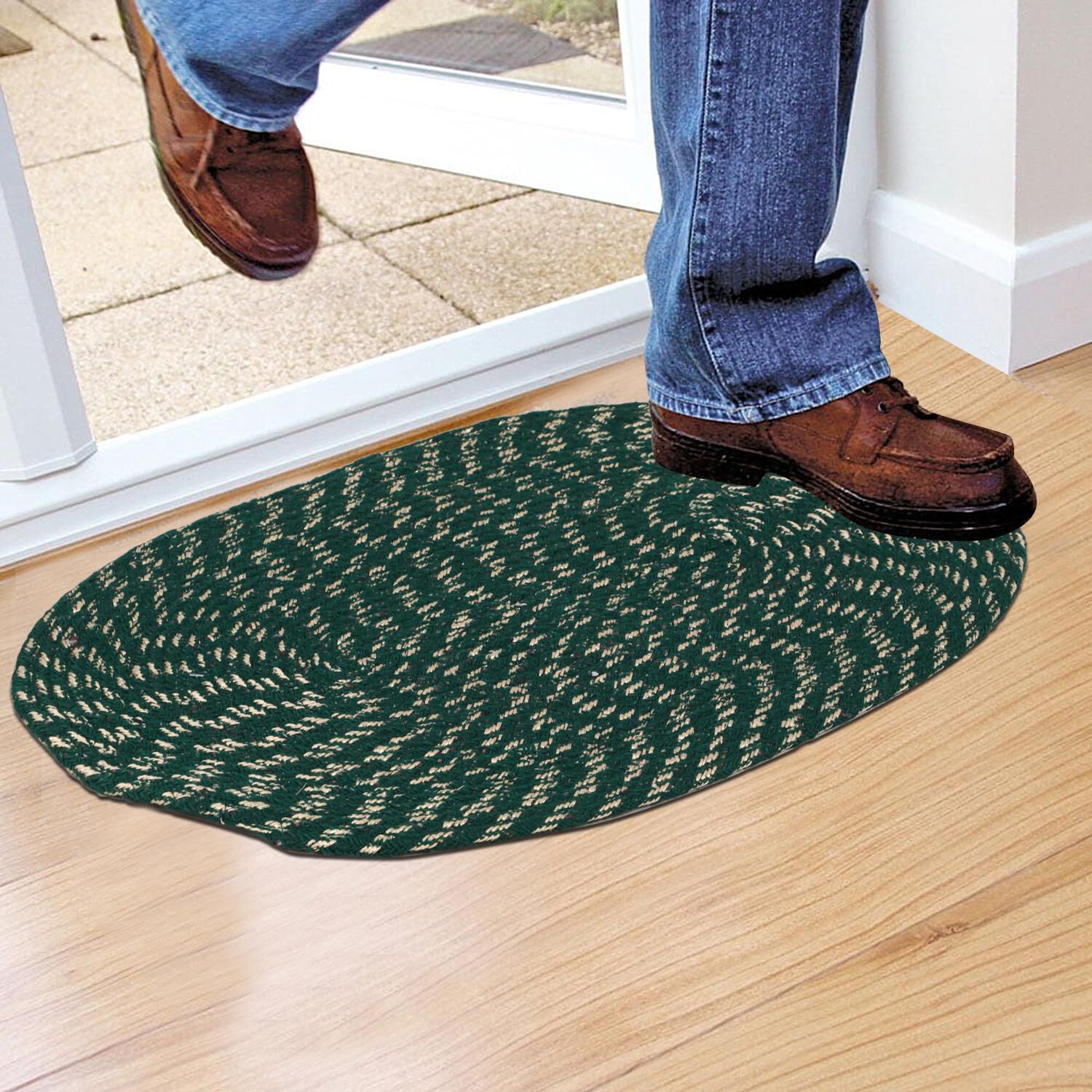 Home Beautiful                         Green Cotton Door Mat