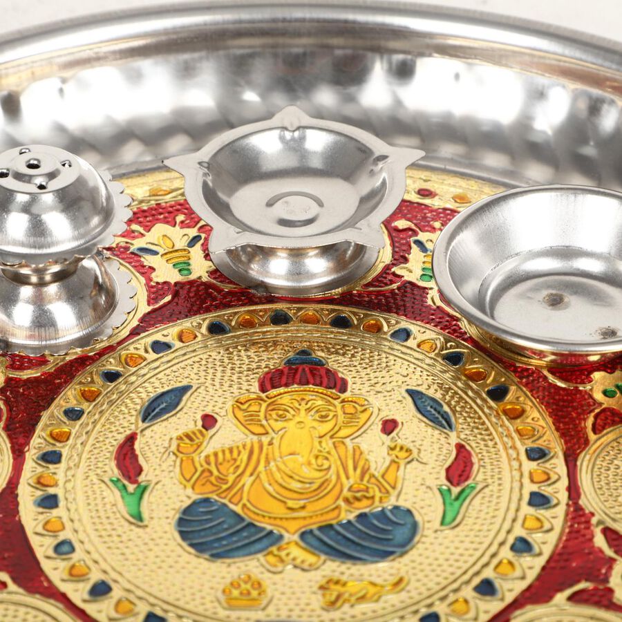Steel Pooja Plate, , large image number null