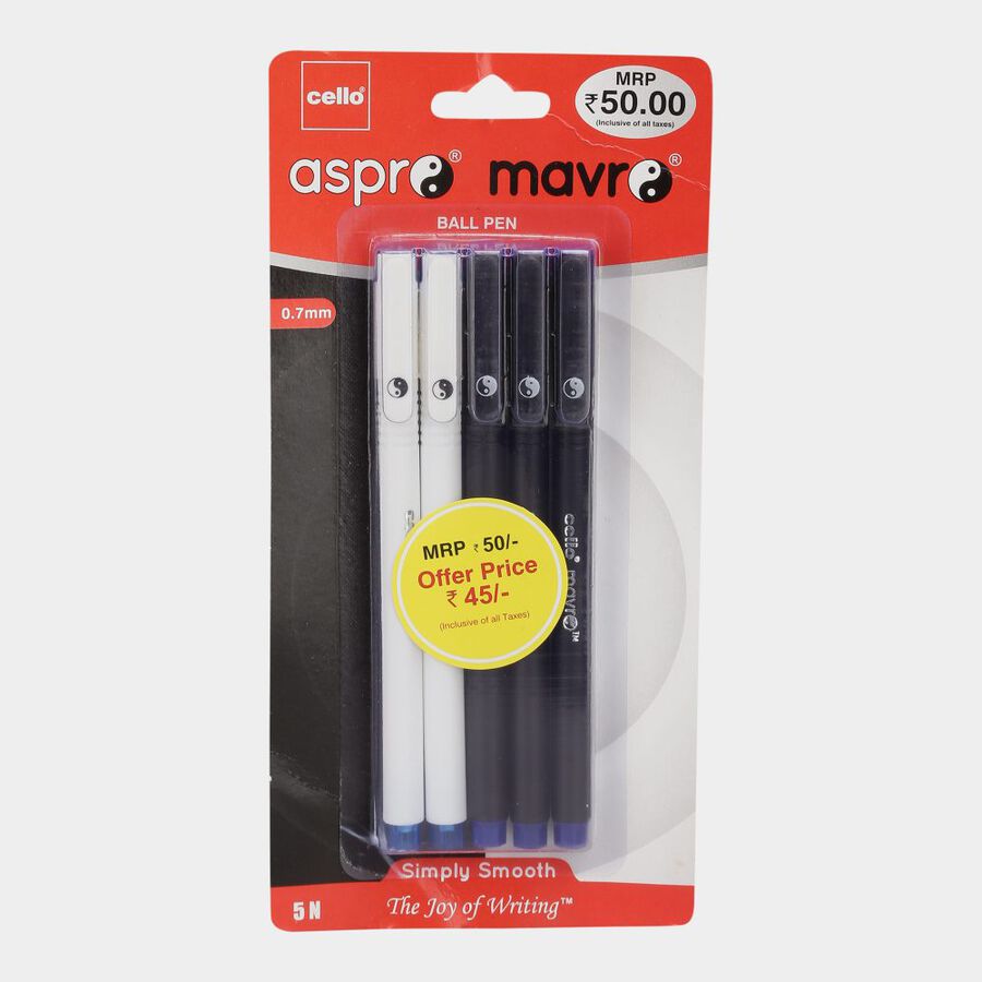 Blue Ball Pen Set of 5, , large