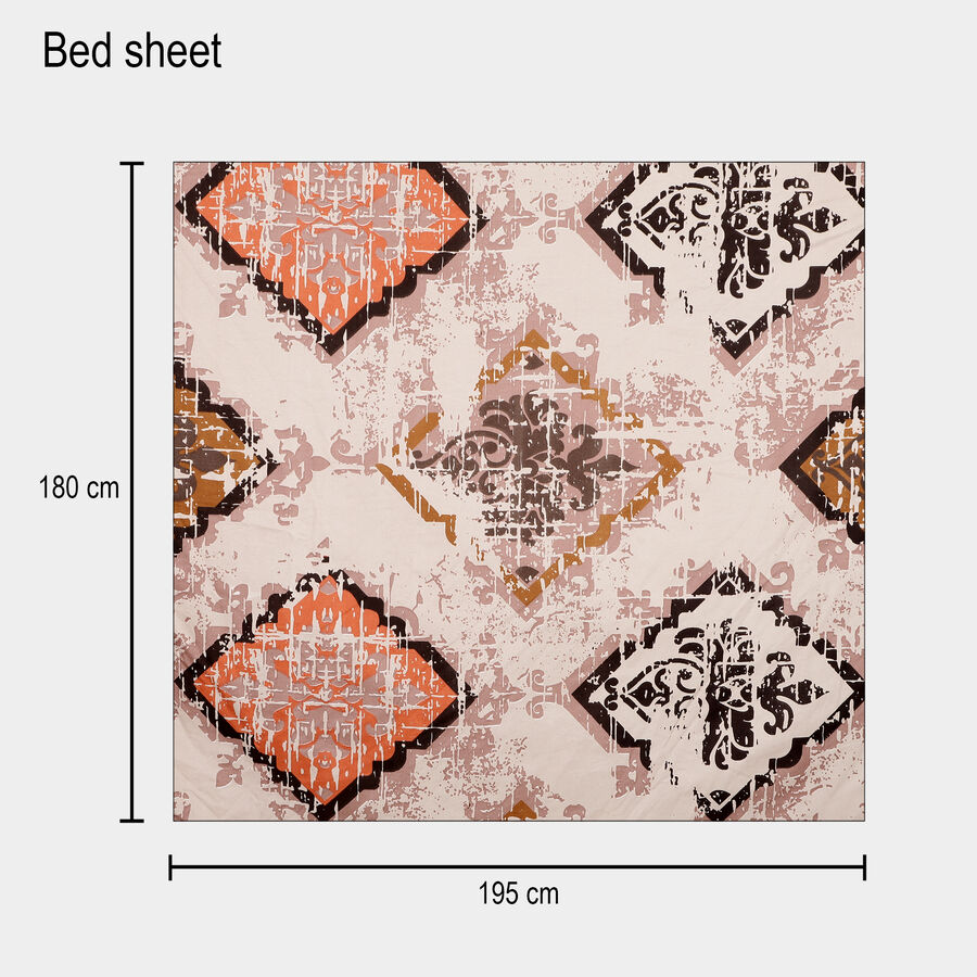 120 GSM Beige Microfiber Double Bedsheet, , large image number null