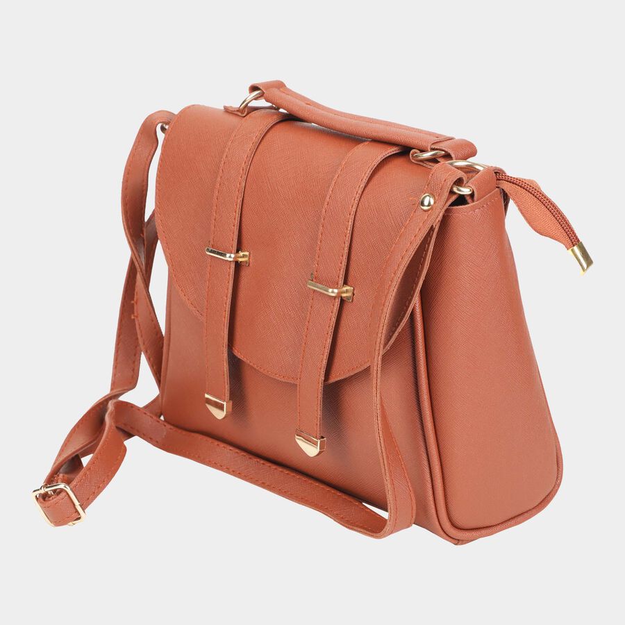 Women's Polyurethane Envelope/Zipper Sling Bag, , large image number null