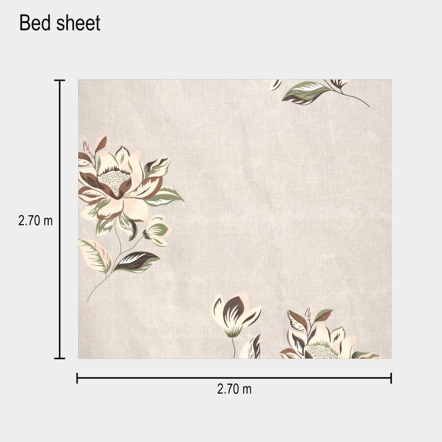 Cream Microfiber Double Bedsheet, , large image number null