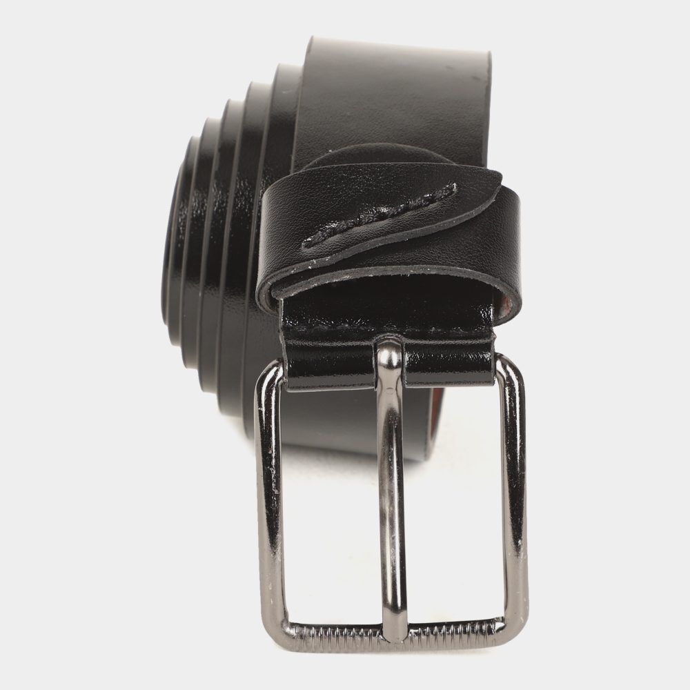 Black Tie                         Men's Black Polyurethane Casual Belt