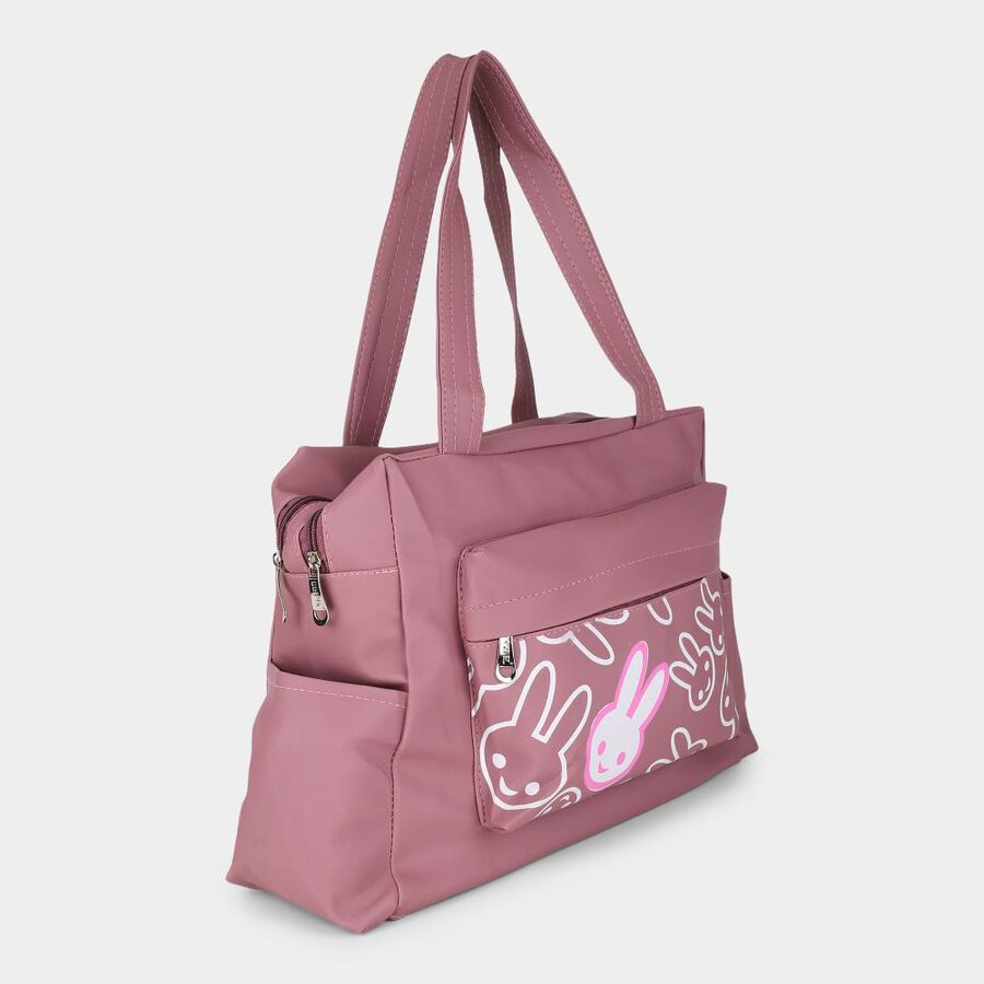 Mauve PU Shopping Bag, , large
