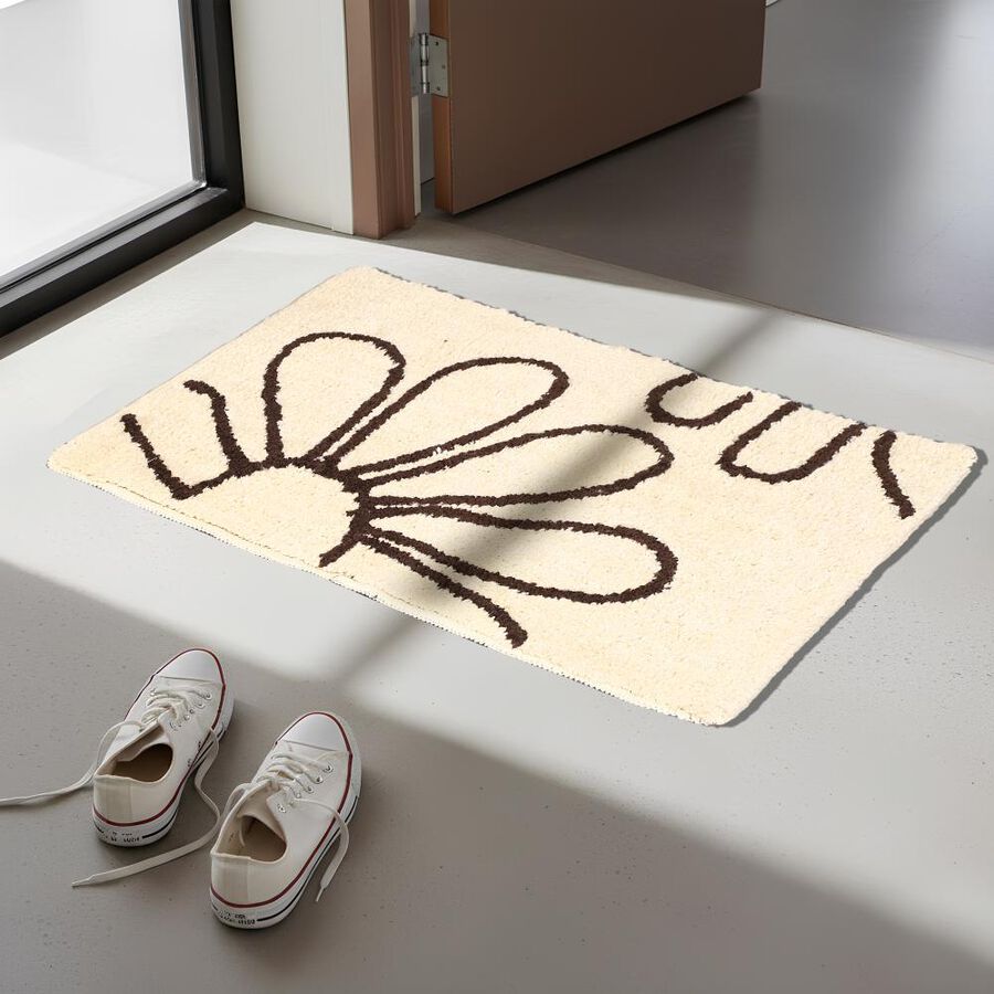 Anti-SKId Beige Polyester Door Mat, , large image number null