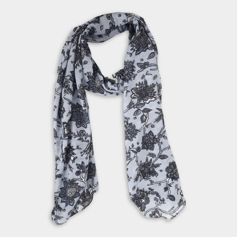 Women's White Viscose Scarf, , large image number null
