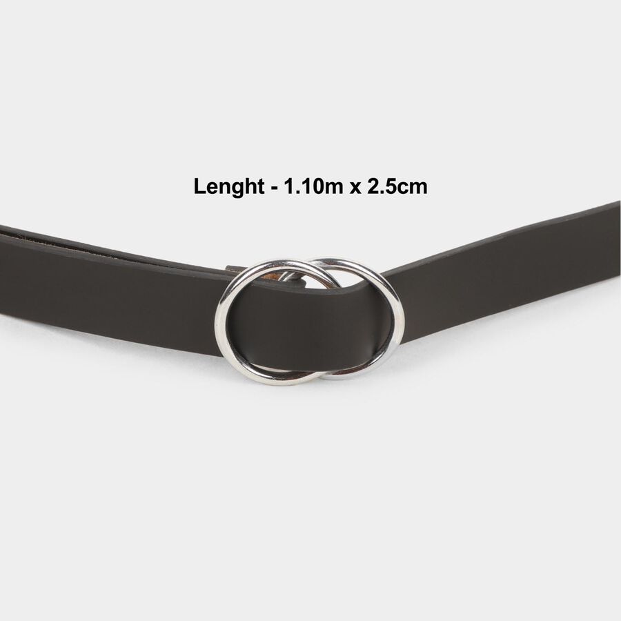 Women's Black Polyurethane Belt, , large image number null